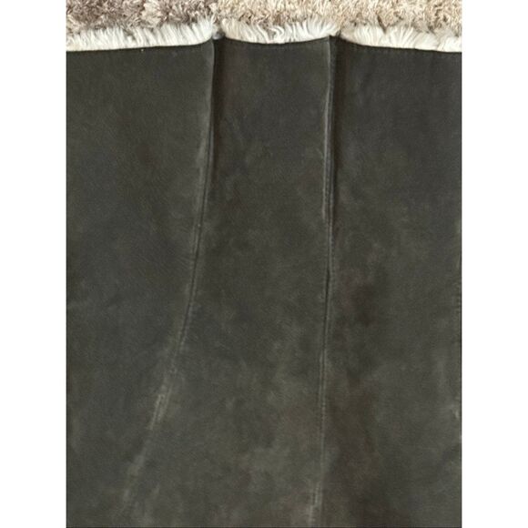 Express vintage suede leather Sherpa lined jacket M - Picture 9 of 12